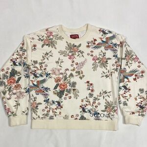 Johnny Was Floral Bird Cream Sweatshirt Size XS